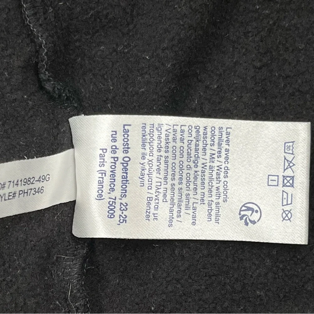 Lacoste Live Shirt Adult XXL Black Fleece Lined Polo Casual Preppy Unisex - Picture 8 of 15